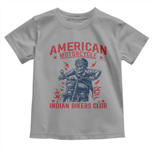 Funny Skeleton Motorcycle Toddler T Shirt American Motorcycle Indian Bikers Club TS14 Sport Gray Print Your Wear