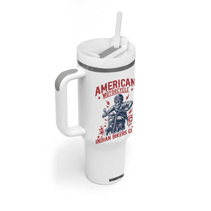 Funny Skeleton Motorcycle Tumbler With Handle American Motorcycle Indian Bikers Club TS14 Print Your Wear