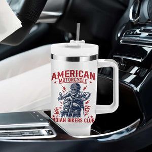 Funny Skeleton Motorcycle Tumbler With Handle American Motorcycle Indian Bikers Club TS14 Print Your Wear