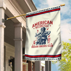 Funny Skeleton Motorcycle Garden Flag American Motorcycle Indian Bikers Club TS14 Modern Beige Red Print Your Wear