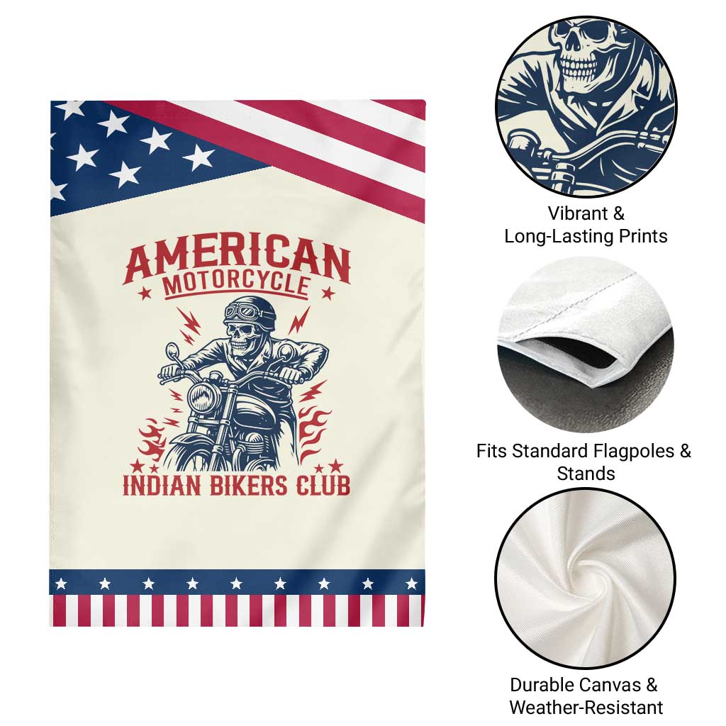 Funny Skeleton Motorcycle Garden Flag American Motorcycle Indian Bikers Club TS14 Print Your Wear