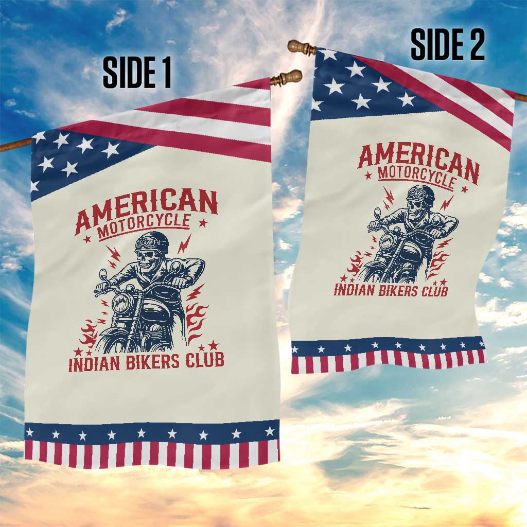 Funny Skeleton Motorcycle Garden Flag American Motorcycle Indian Bikers Club TS14 Print Your Wear