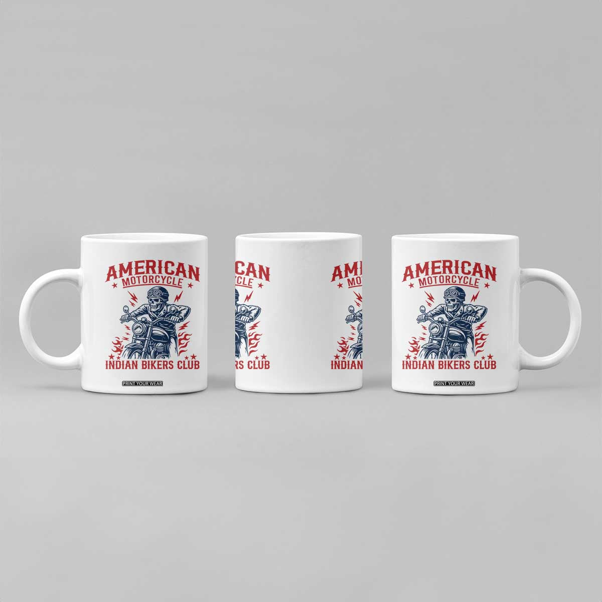 Funny Skeleton Motorcycle Coffee Mug American Motorcycle Indian Bikers Club TS14 Print Your Wear