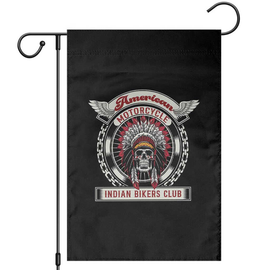 Native American Indian Chief Skull Motorcycle Headdress Garden Flag TS14 Black Print Your Wear