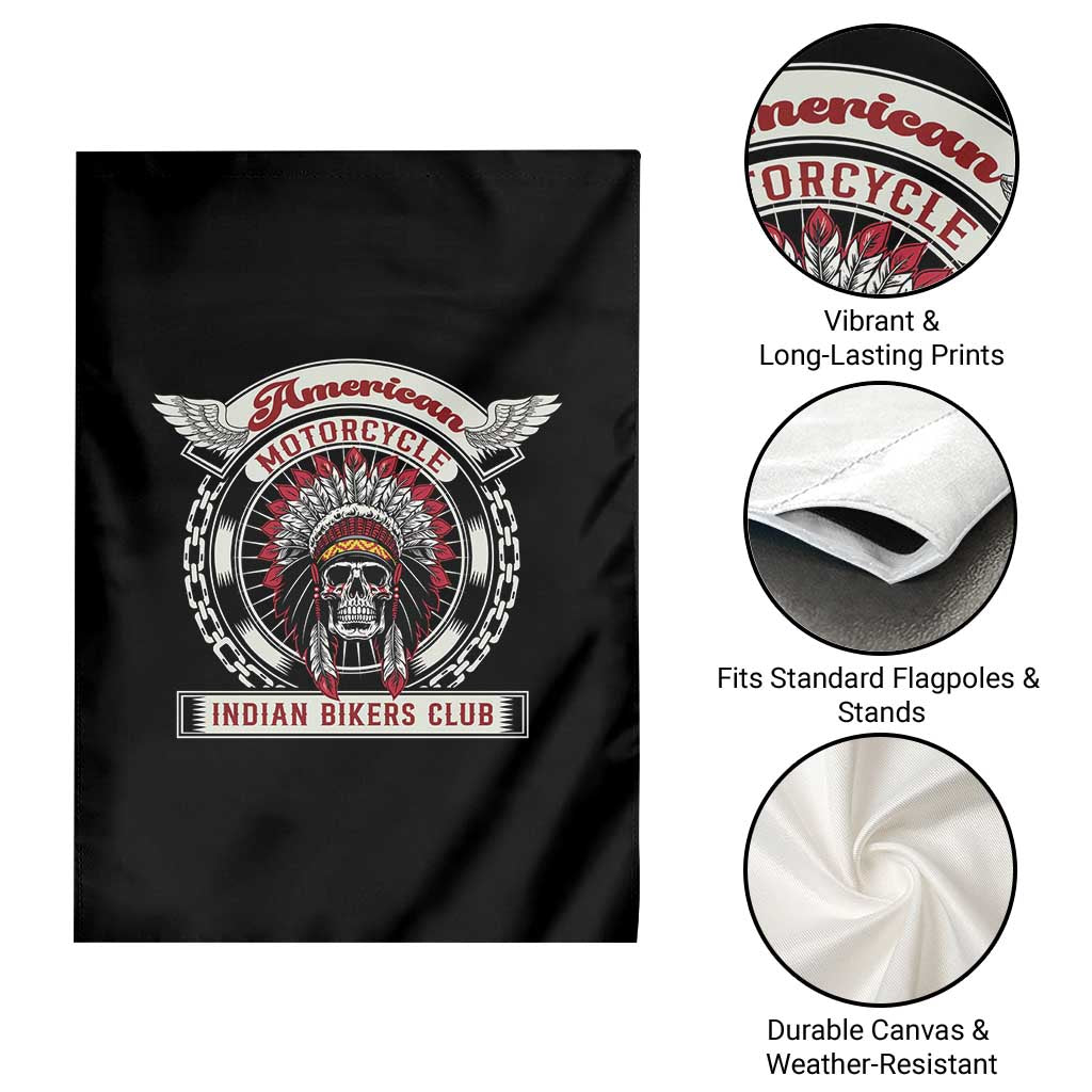 Native American Indian Chief Skull Motorcycle Headdress Garden Flag TS14 Print Your Wear