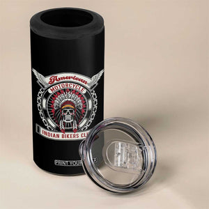 Native American Indian Chief Skull Motorcycle Headdress 4 in 1 Can Cooler Tumbler TS14 Print Your Wear