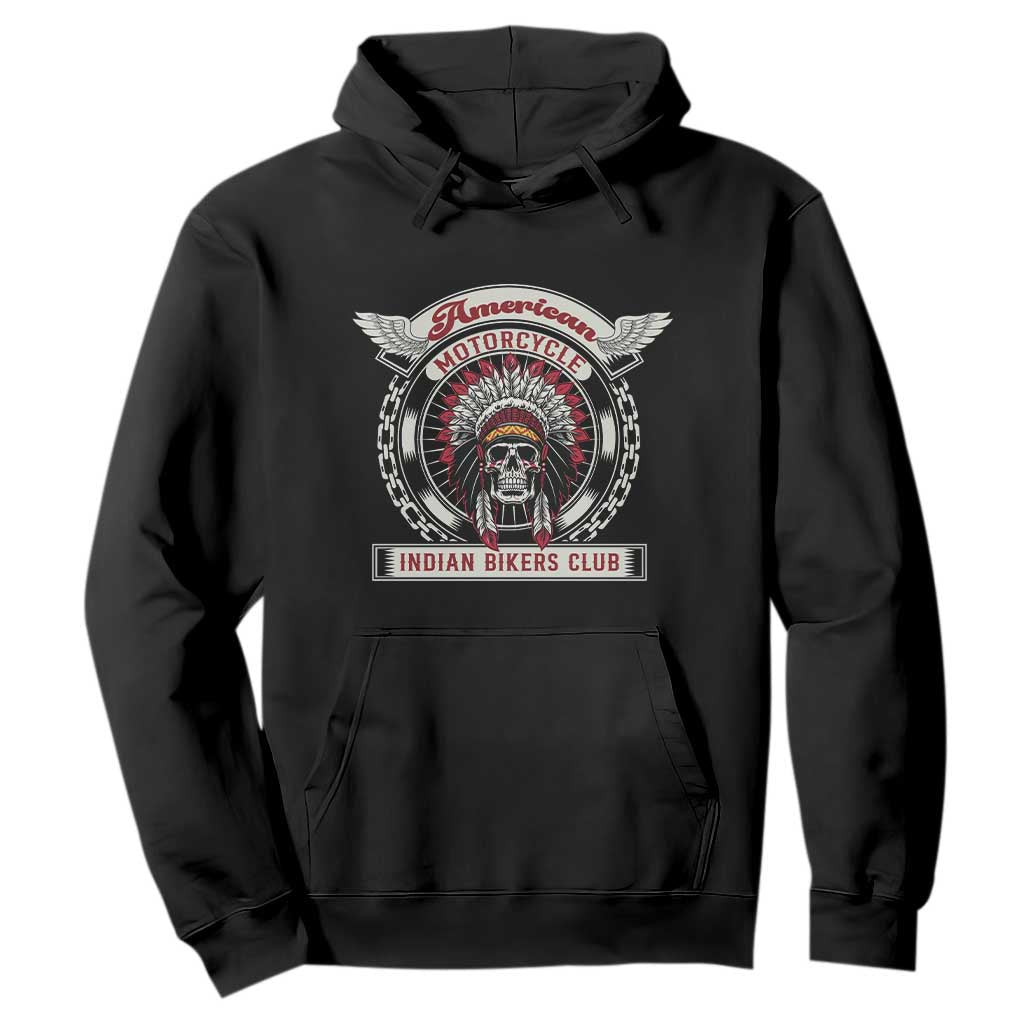 Native American Indian Chief Skull Motorcycle Headdress Hoodie TS14 Black Print Your Wear