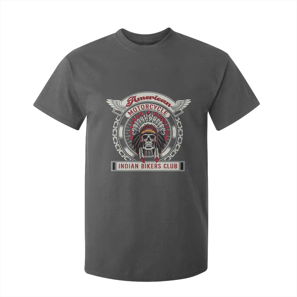 Native American Indian Chief Skull Motorcycle Headdress T Shirt For Kid TS14 Dark Heather Print Your Wear