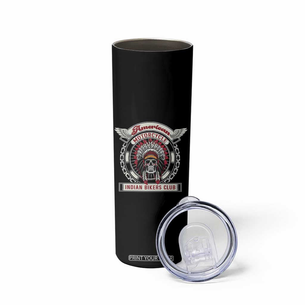 Native American Indian Chief Skull Motorcycle Headdress Skinny Tumbler TS14 Print Your Wear