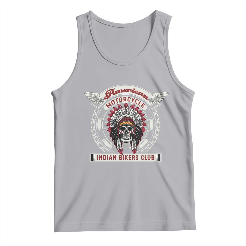 Native American Indian Chief Skull Motorcycle Headdress Tank Top TS14 Athletic Heather Print Your Wear