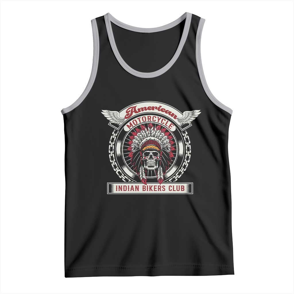 Native American Indian Chief Skull Motorcycle Headdress Tank Top TS14 Black Athletic Heather Print Your Wear