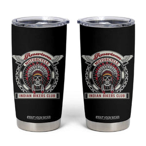 Native American Indian Chief Skull Motorcycle Headdress Tumbler Cup TS14 Black Print Your Wear