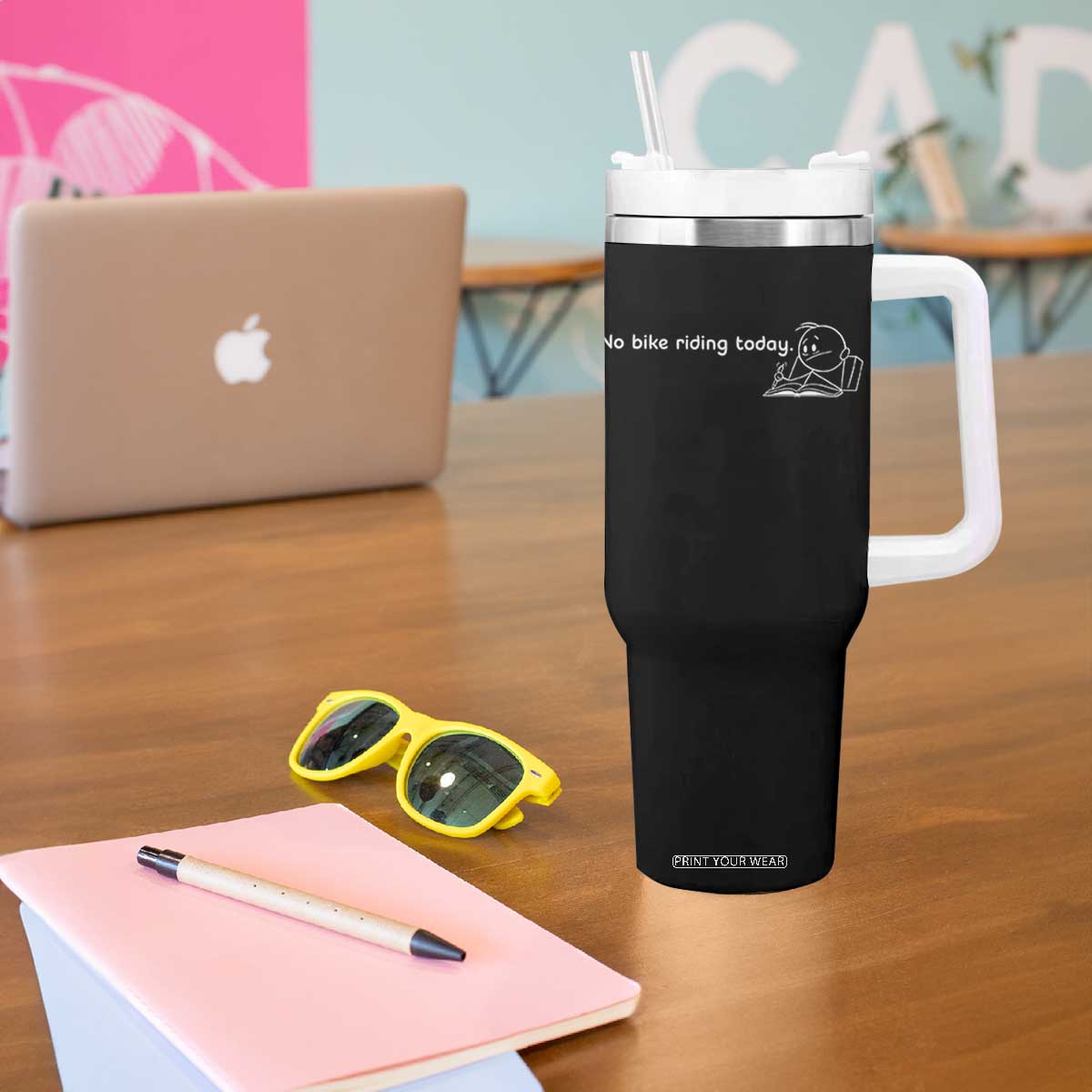 Funny Biker Lovers Tumbler With Handle No Bike Riding Today TS14 Print Your Wear