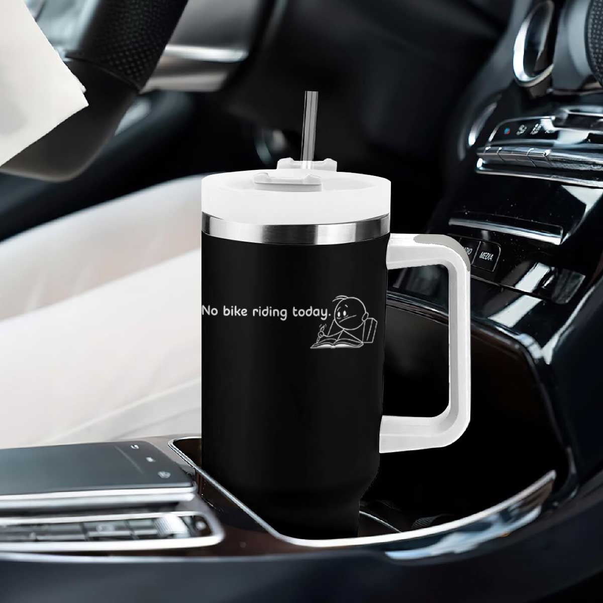 Funny Biker Lovers Tumbler With Handle No Bike Riding Today TS14 Print Your Wear