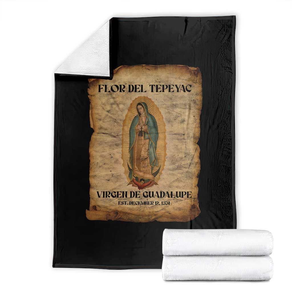 Virgin Mary Throw Blanket Our Lady Virgen De Guadalupe TS14 Black Print Your Wear