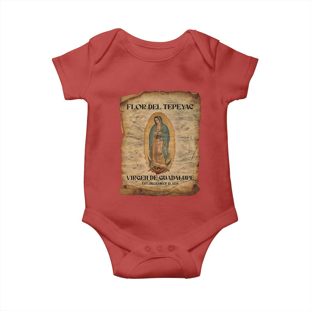 Virgin Mary Baby Onesie Our Lady Virgen De Guadalupe TS14 Red Print Your Wear
