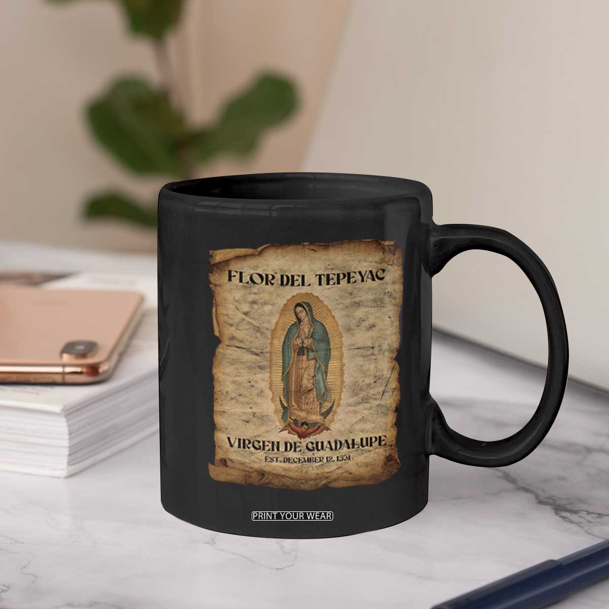 Virgin Mary Coffee Mug Our Lady Virgen De Guadalupe TS14 Print Your Wear