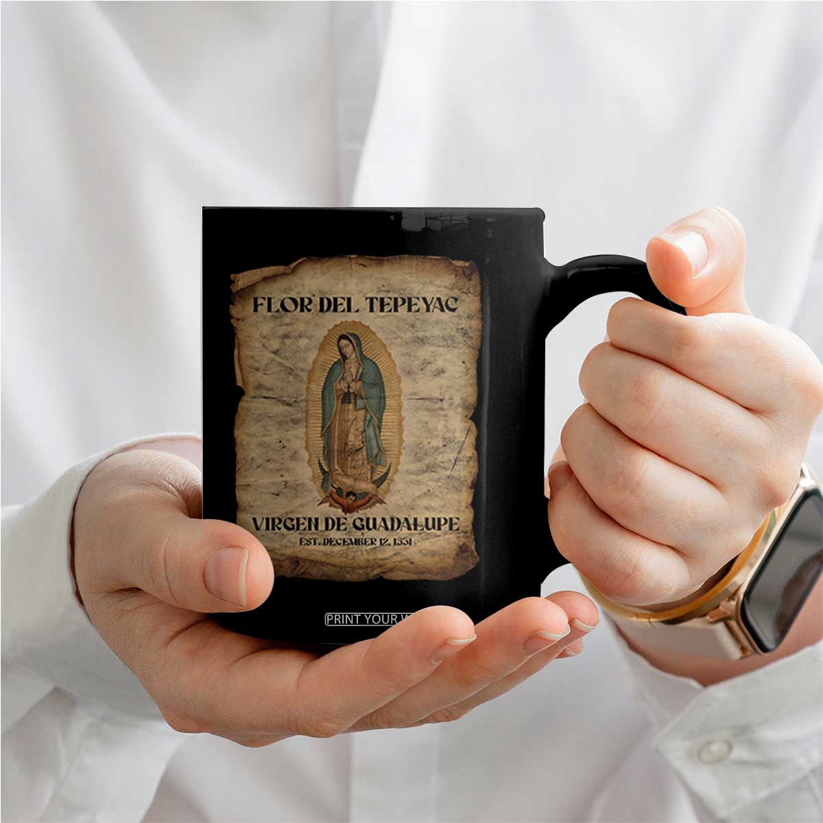 Virgin Mary Coffee Mug Our Lady Virgen De Guadalupe TS14 Print Your Wear