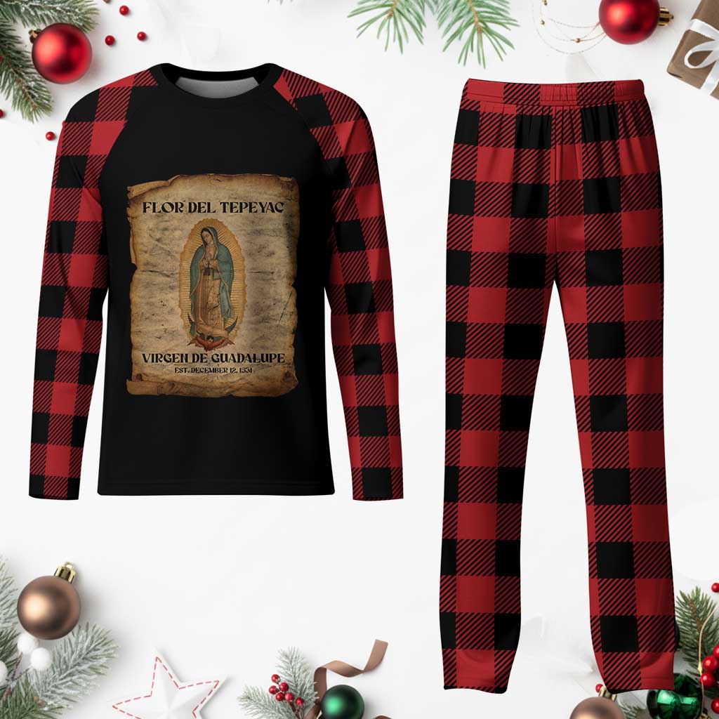 Virgin Mary Plaid Pajama Set Our Lady Virgen De Guadalupe TS14 Buffalo Plaid Print Your Wear