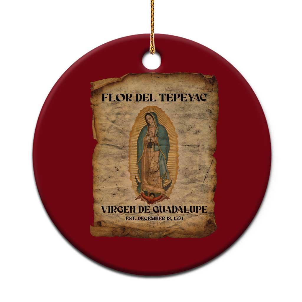 Virgin Mary Ceramic Ornament Our Lady Virgen De Guadalupe TS14 1pc Red Print Your Wear