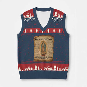 Virgin Mary V-Neck Knit Sweater Vest Our Lady Virgen De Guadalupe TS14 Navy Red Print Your Wear