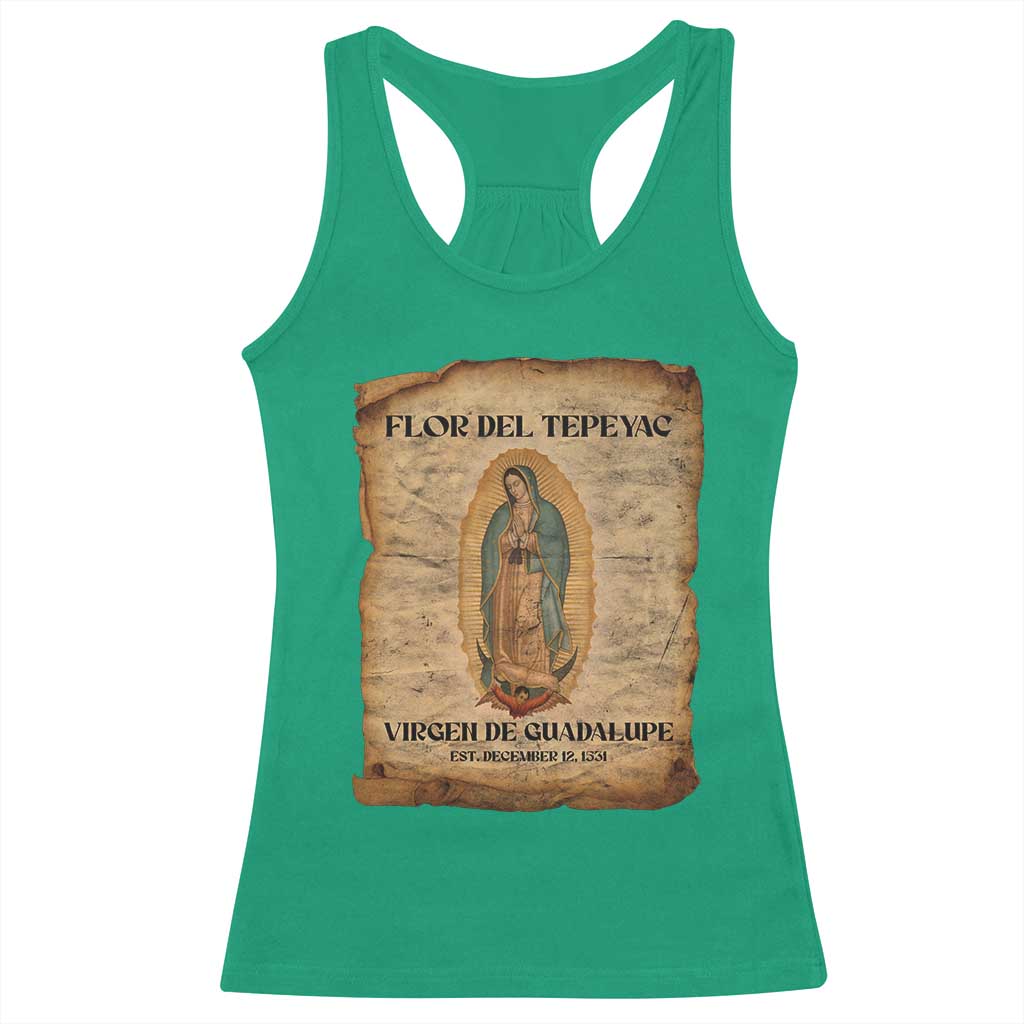 Virgin Mary Racerback Tank Top Our Lady Virgen De Guadalupe TS14 Irish Green Print Your Wear