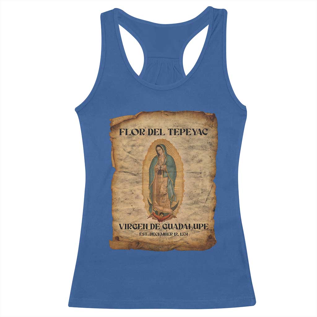 Virgin Mary Racerback Tank Top Our Lady Virgen De Guadalupe TS14 Royal Blue Print Your Wear