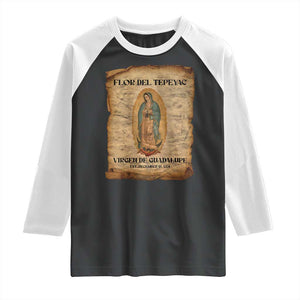 Virgin Mary Raglan Shirt Our Lady Virgen De Guadalupe TS14 Black White Print Your Wear