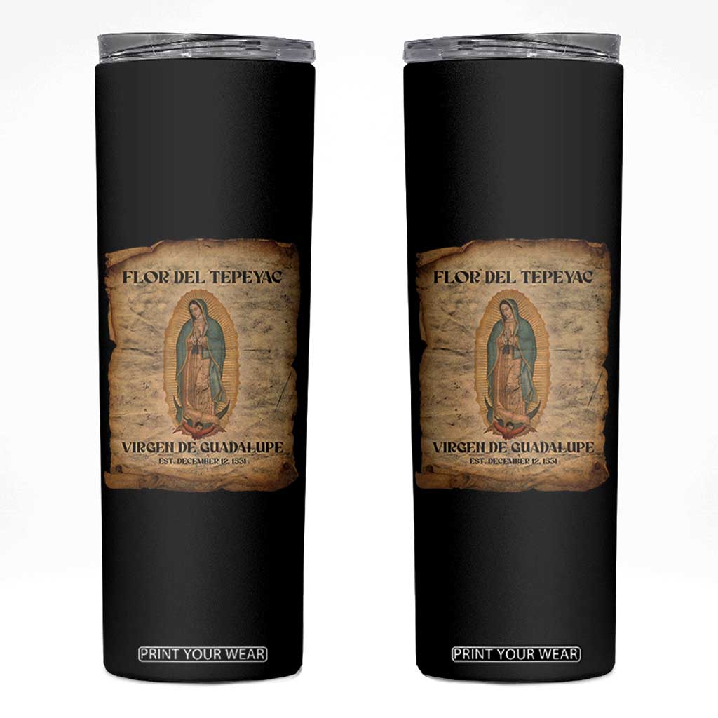 Virgin Mary Skinny Tumbler Our Lady Virgen De Guadalupe TS14 Black Print Your Wear
