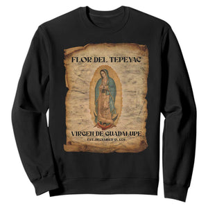 Virgin Mary Sweatshirt Our Lady Virgen De Guadalupe TS14 Black Print Your Wear