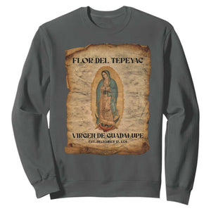 Virgin Mary Sweatshirt Our Lady Virgen De Guadalupe TS14 Dark Heather Print Your Wear