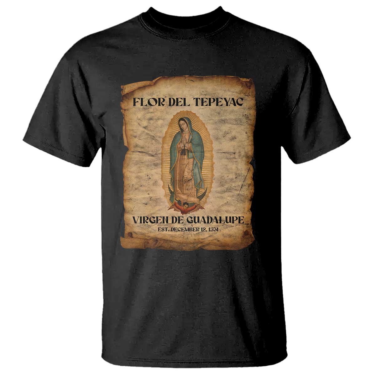 Virgin Mary T Shirt Our Lady Virgen De Guadalupe TS14 Black Print Your Wear