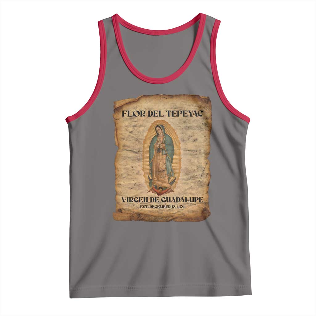 Virgin Mary Tank Top Our Lady Virgen De Guadalupe TS14 Deep Heather Red Print Your Wear