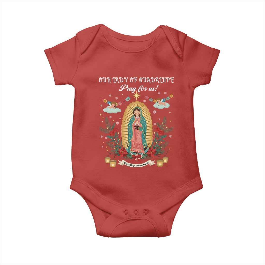 Virgin Mary Baby Onesie Our Lady Of Guadalupe Pray For Us TS14 Red Print Your Wear