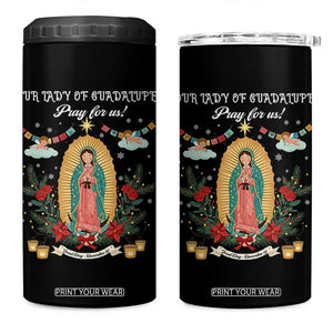 Virgin Mary 4 in 1 Can Cooler Tumbler Our Lady Of Guadalupe Pray For Us TS14 One Size: 16 oz Black Print Your Wear