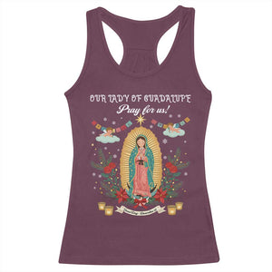 Virgin Mary Racerback Tank Top Our Lady Of Guadalupe Pray For Us TS14 Maroon Print Your Wear