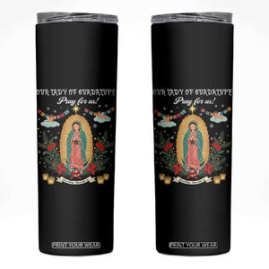 Virgin Mary Skinny Tumbler Our Lady Of Guadalupe Pray For Us TS14 Black Print Your Wear