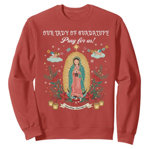 Virgin Mary Sweatshirt Our Lady Of Guadalupe Pray For Us TS14 Red Print Your Wear