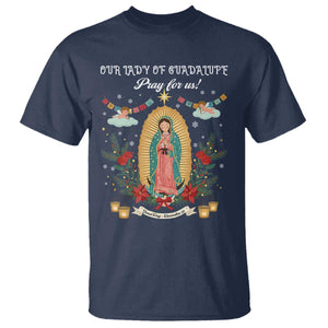 Virgin Mary T Shirt Our Lady Of Guadalupe Pray For Us TS14 Navy Print Your Wear