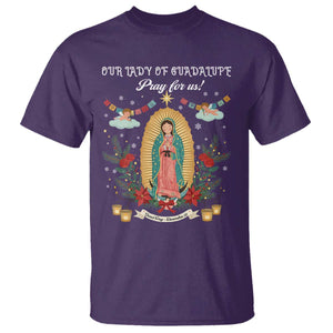 Virgin Mary T Shirt Our Lady Of Guadalupe Pray For Us TS14 Purple Print Your Wear