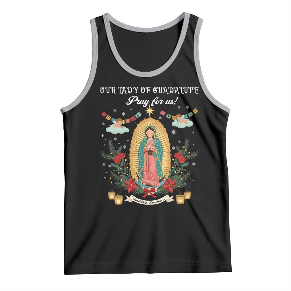 Virgin Mary Tank Top Our Lady Of Guadalupe Pray For Us TS14 Black Athletic Heather Print Your Wear
