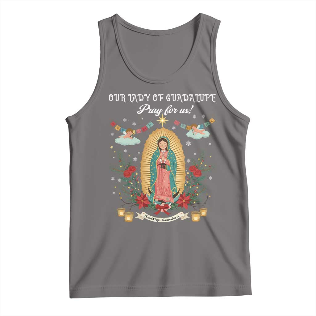 Virgin Mary Tank Top Our Lady Of Guadalupe Pray For Us TS14 Deep Heather Print Your Wear