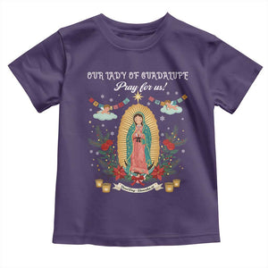 Virgin Mary Toddler T Shirt Our Lady Of Guadalupe Pray For Us TS14 Purple Print Your Wear
