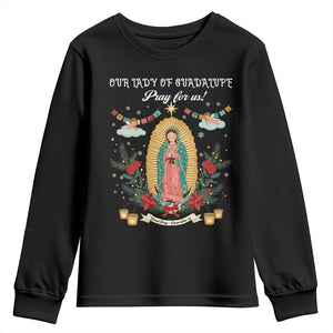 Virgin Mary Youth Sweatshirt Our Lady Of Guadalupe Pray For Us TS14 Black Print Your Wear