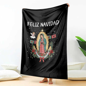 Our Lady of Guadalupe Christmas Throw Blanket Feliz Navidad TS14 Print Your Wear