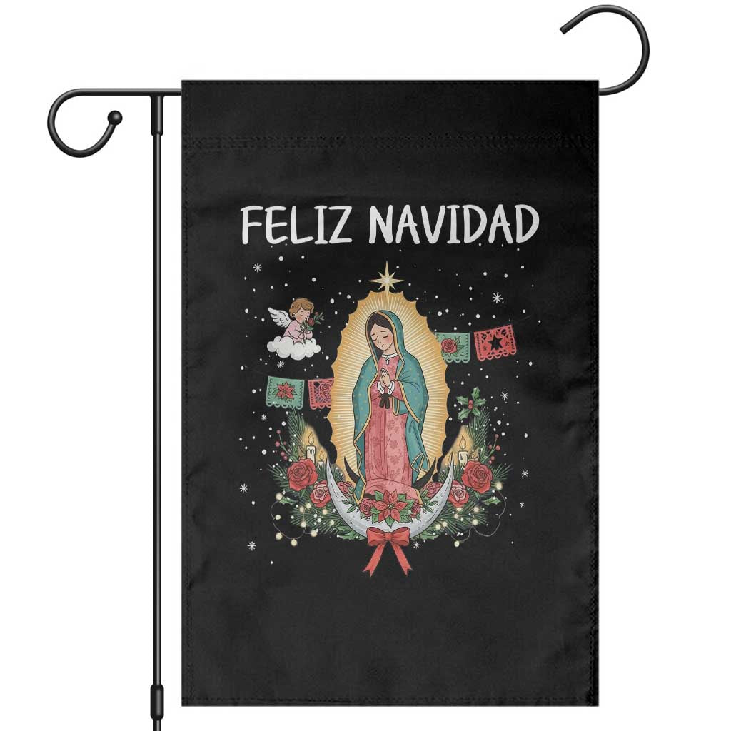 Our Lady of Guadalupe Christmas Garden Flag Feliz Navidad TS14 Black Print Your Wear
