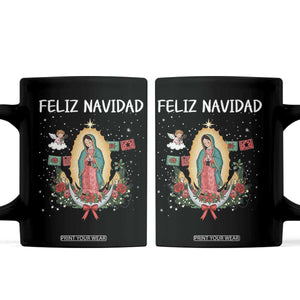 Our Lady of Guadalupe Christmas Coffee Mug Feliz Navidad TS14 Black Print Your Wear