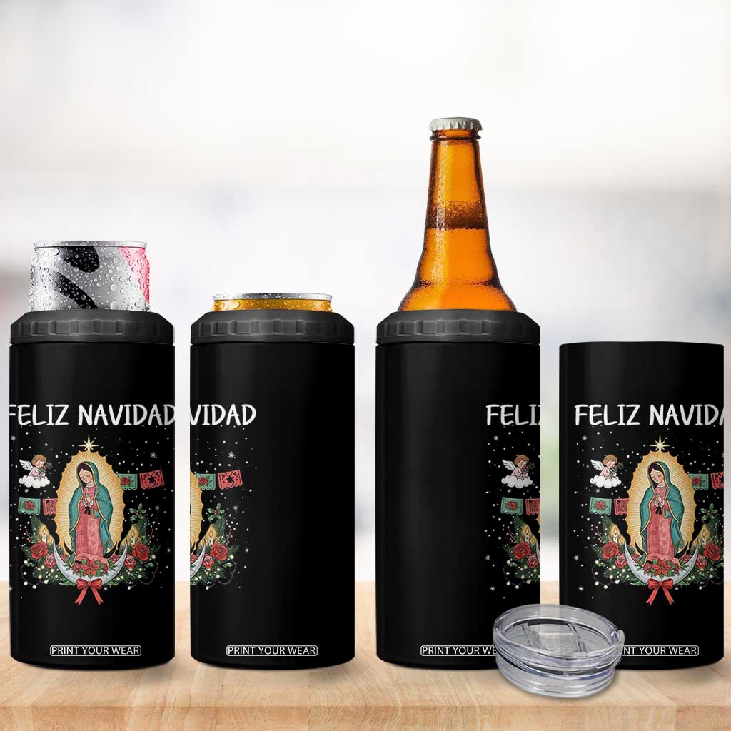 Our Lady of Guadalupe Christmas 4 in 1 Can Cooler Tumbler Feliz Navidad TS14 Print Your Wear