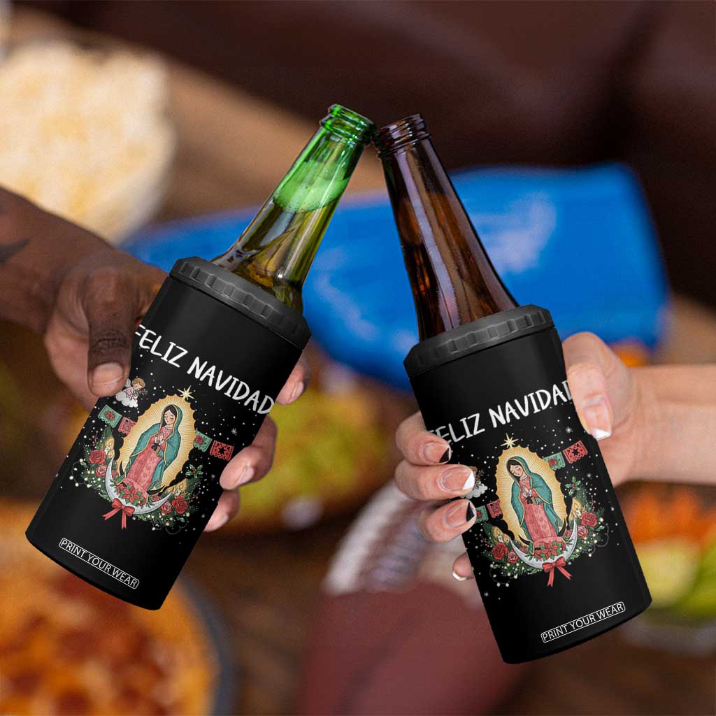 Our Lady of Guadalupe Christmas 4 in 1 Can Cooler Tumbler Feliz Navidad TS14 Print Your Wear