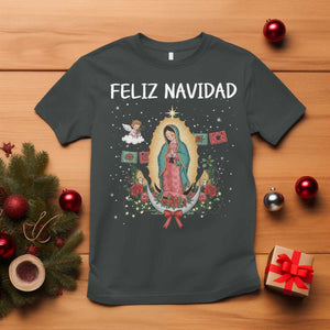 Our Lady of Guadalupe Christmas T Shirt Feliz Navidad TS14 Dark Heather Print Your Wear